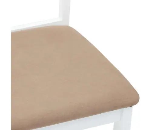 Ēdamistabas Krēsli Ar Spilveniem 2 Gab. Balta Masīvkoka Gumija Vidaxl