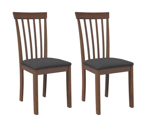 Ēdamistabas Krēsli Ar Spilveniem 2 Gab. Brūna Masīvkoka Gumija Vidaxl