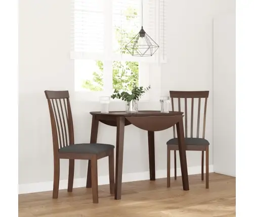 Ēdamistabas Krēsli Ar Spilveniem 2 Gab. Brūna Masīvkoka Gumija Vidaxl