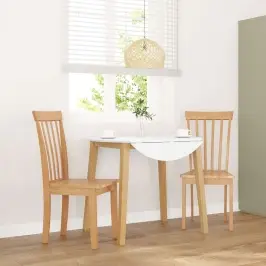 Ēdamistabas Krēsli 2 Gab. Dabīga Masīvkoka Gumija Vidaxl