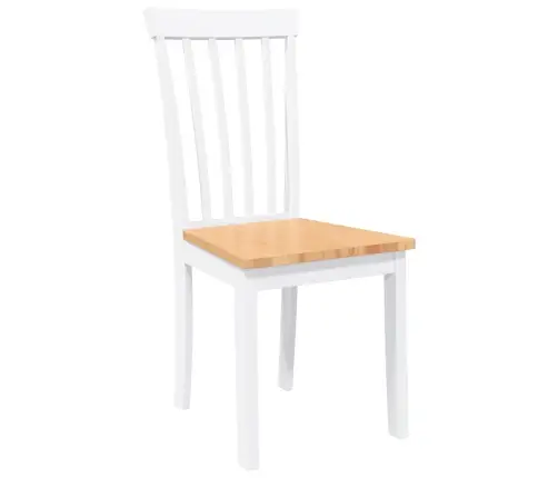Ēdamistabas Krēsli 2 Gab. Balta Masīvkoka Gumija Vidaxl