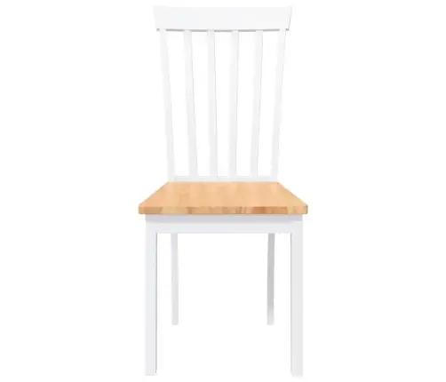 Ēdamistabas Krēsli 2 Gab. Balta Masīvkoka Gumija Vidaxl