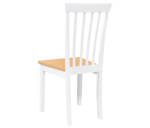 Ēdamistabas Krēsli 2 Gab. Balta Masīvkoka Gumija Vidaxl