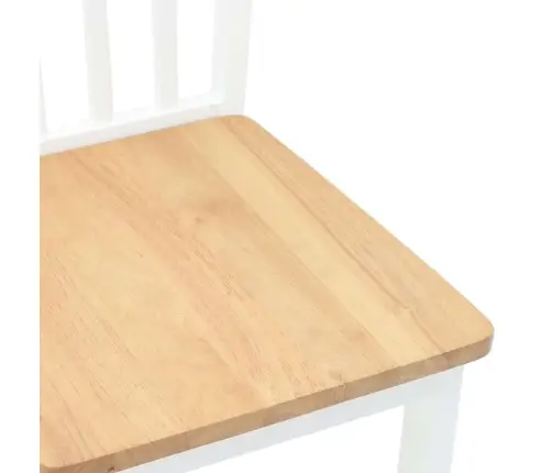 Ēdamistabas Krēsli 2 Gab. Balta Masīvkoka Gumija Vidaxl