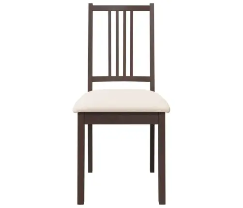 Valgomojo Kėdės Su Pagalvėlėmis 2 Vnt Ruda Medžio Masyvo Guma