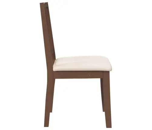 Valgomojo Kėdės Su Pagalvėlėmis 2 Vnt Ruda Medžio Masyvo Guma