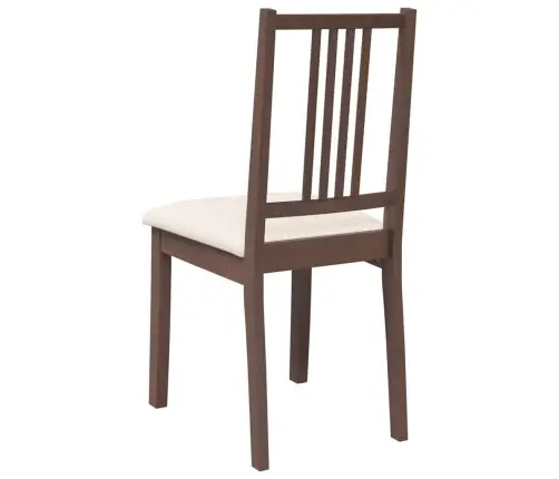 Valgomojo Kėdės Su Pagalvėlėmis 2 Vnt Ruda Medžio Masyvo Guma