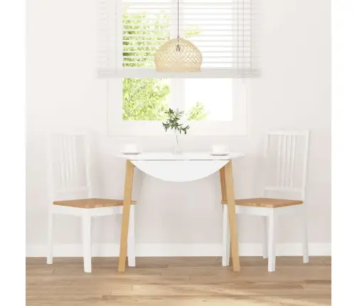 Ēdamistabas Krēsli 2 Gab. Balta Masīvkoka Gumija Vidaxl