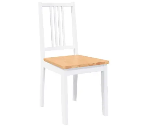 Ēdamistabas Krēsli 2 Gab. Balta Masīvkoka Gumija Vidaxl