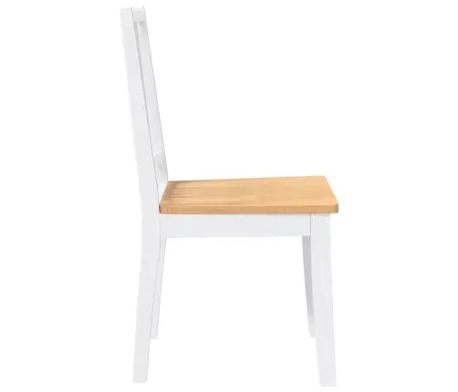 Ēdamistabas Krēsli 2 Gab. Balta Masīvkoka Gumija Vidaxl