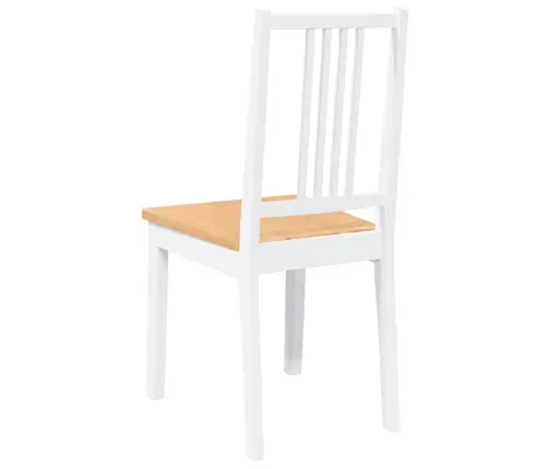 Ēdamistabas Krēsli 2 Gab. Balta Masīvkoka Gumija Vidaxl