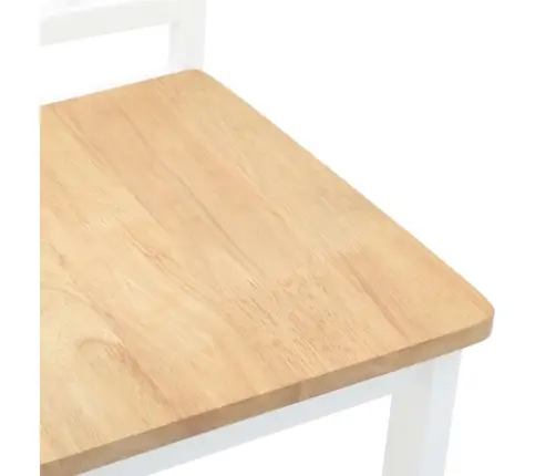 Ēdamistabas Krēsli 2 Gab. Balta Masīvkoka Gumija Vidaxl