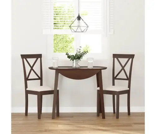 Ēdamistabas Krēsli Ar Spilveniem 2 Gab. Brūna Masīvkoka Gumija Vidaxl