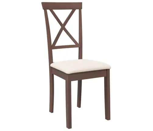 Ēdamistabas Krēsli Ar Spilveniem 2 Gab. Brūna Masīvkoka Gumija Vidaxl