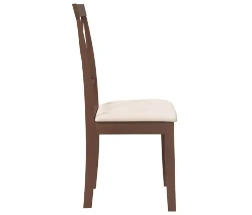 Ēdamistabas Krēsli Ar Spilveniem 2 Gab. Brūna Masīvkoka Gumija Vidaxl