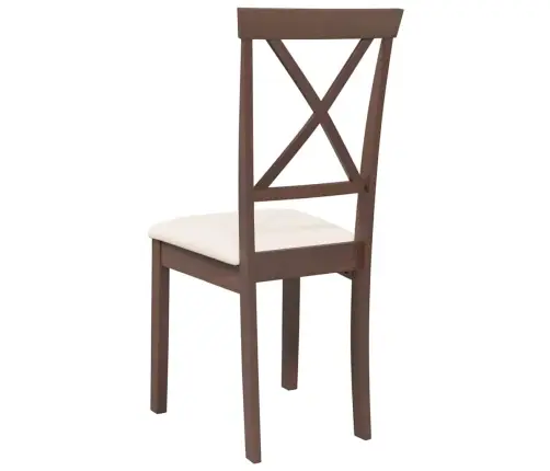 Ēdamistabas Krēsli Ar Spilveniem 2 Gab. Brūna Masīvkoka Gumija Vidaxl