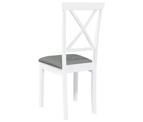 Valgomojo Kėdės Su Pagalvėlėmis 2 Vnt Balta Medžio Masyvo Guma