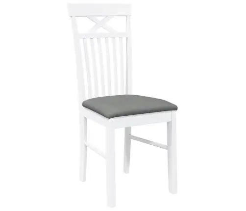 Ēdamistabas Krēsli Ar Spilveniem 2 Gab. Balta Masīvkoka Gumija Vidaxl