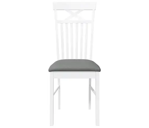 Ēdamistabas Krēsli Ar Spilveniem 2 Gab. Balta Masīvkoka Gumija Vidaxl