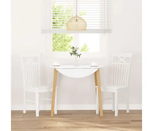 Valgomojo Kėdės 2 Vnt Baltos Medžio Masyvo Gumos