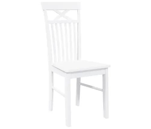 Valgomojo Kėdės 2 Vnt Baltos Medžio Masyvo Gumos