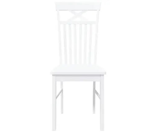 Valgomojo Kėdės 2 Vnt Baltos Medžio Masyvo Gumos