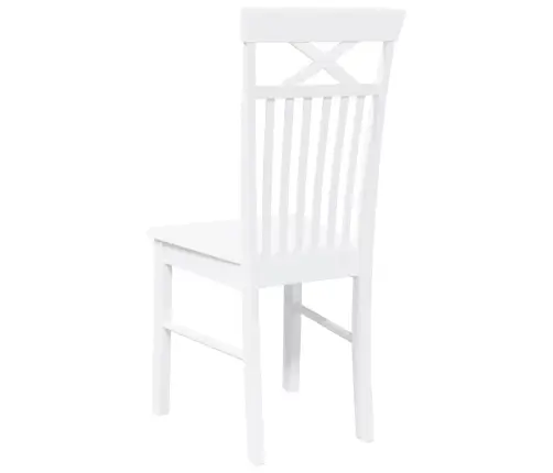 Valgomojo Kėdės 2 Vnt Baltos Medžio Masyvo Gumos