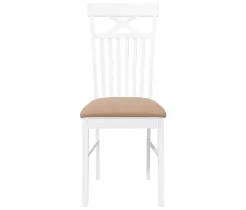 Ēdamistabas Krēsli Ar Spilveniem 2 Gab. Balta Masīvkoka Gumija Vidaxl