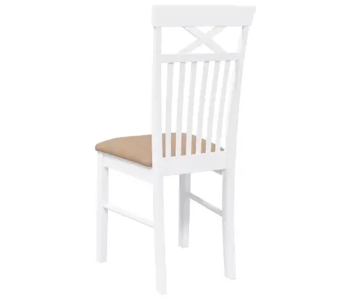 Ēdamistabas Krēsli Ar Spilveniem 2 Gab. Balta Masīvkoka Gumija Vidaxl