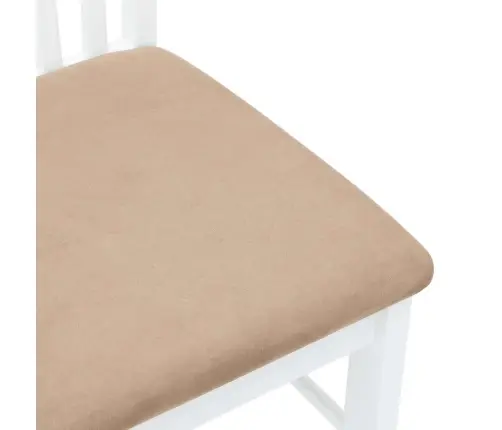 Ēdamistabas Krēsli Ar Spilveniem 2 Gab. Balta Masīvkoka Gumija Vidaxl