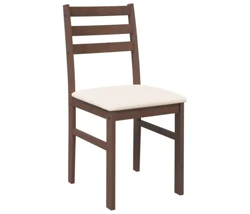 Ēdamistabas Krēsli Ar Spilveniem 2 Gab. Brūna Masīvkoka Gumija Vidaxl