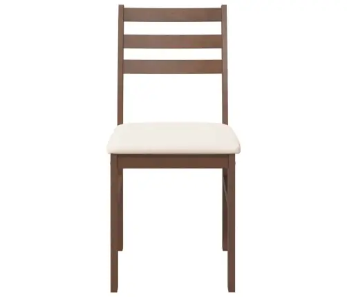 Ēdamistabas Krēsli Ar Spilveniem 2 Gab. Brūna Masīvkoka Gumija Vidaxl