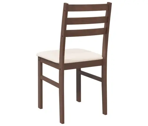 Ēdamistabas Krēsli Ar Spilveniem 2 Gab. Brūna Masīvkoka Gumija Vidaxl