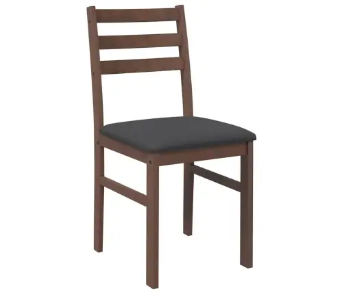 Valgomojo Kėdės Su Pagalvėlėmis 2 Vnt Ruda Medžio Masyvo Guma