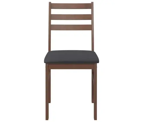 Valgomojo Kėdės Su Pagalvėlėmis 2 Vnt Ruda Medžio Masyvo Guma