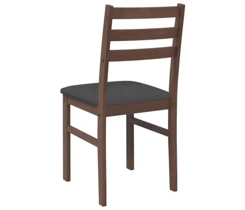 Valgomojo Kėdės Su Pagalvėlėmis 2 Vnt Ruda Medžio Masyvo Guma