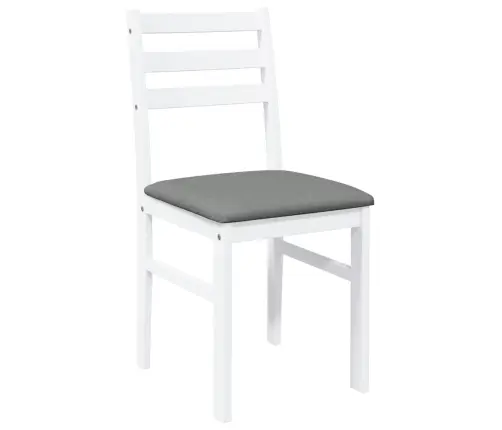 Söögitoolid Patjadega, 2 Tk, Valge, Kautšukipuit Söögitoolid Patjadega, 2 Tk, Valge, Kautšukipuit