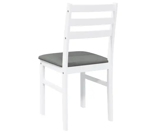 Söögitoolid Patjadega, 2 Tk, Valge, Kautšukipuit Söögitoolid Patjadega, 2 Tk, Valge, Kautšukipuit