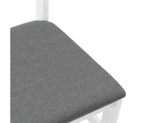 Söögitoolid Patjadega, 2 Tk, Valge, Kautšukipuit Söögitoolid Patjadega, 2 Tk, Valge, Kautšukipuit