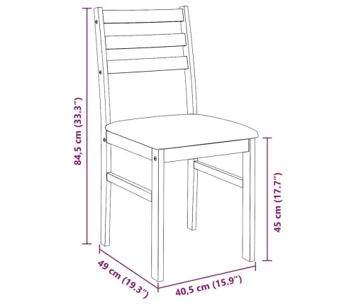 Söögitoolid Patjadega, 2 Tk, Valge, Kautšukipuit Söögitoolid Patjadega, 2 Tk, Valge, Kautšukipuit