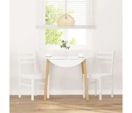 Söögitoolid, 2 Tk, Valge, Toekast Kautšukipuidust