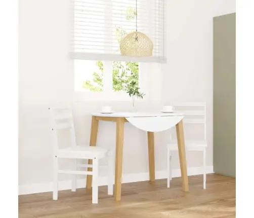 Söögitoolid, 2 Tk, Valge, Toekast Kautšukipuidust