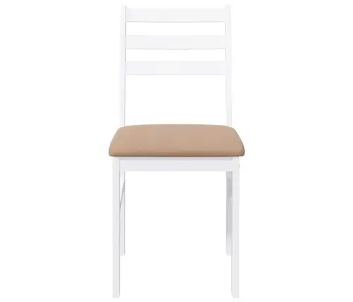 Ēdamistabas Krēsli Ar Spilveniem 2 Gab. Balta Masīvkoka Gumija Vidaxl