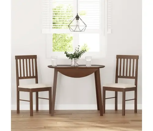 Ēdamistabas Krēsli Ar Spilveniem 2 Gab. Brūna Masīvkoka Gumija Vidaxl