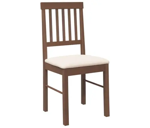 Ēdamistabas Krēsli Ar Spilveniem 2 Gab. Brūna Masīvkoka Gumija Vidaxl