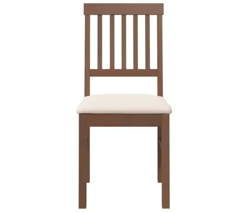 Ēdamistabas Krēsli Ar Spilveniem 2 Gab. Brūna Masīvkoka Gumija Vidaxl