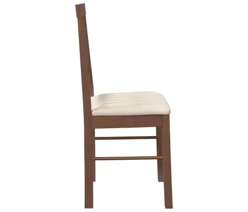 Ēdamistabas Krēsli Ar Spilveniem 2 Gab. Brūna Masīvkoka Gumija Vidaxl