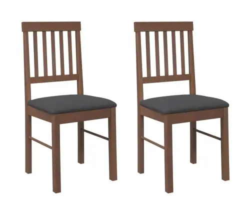 Söögitoolid Patjadega, 2 Tk, Pruun, Kautšukipuit