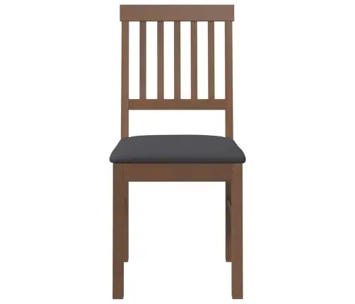 Söögitoolid Patjadega, 2 Tk, Pruun, Kautšukipuit