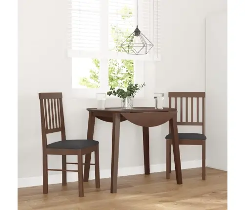 Söögitoolid Patjadega, 2 Tk, Pruun, Kautšukipuit